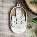 One adult Bear 1-8 cubs Personalized Polar Bear Family Ornaments