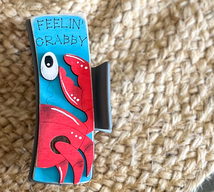 Feelin' Crabby Hand Painted Crab Hair Claw