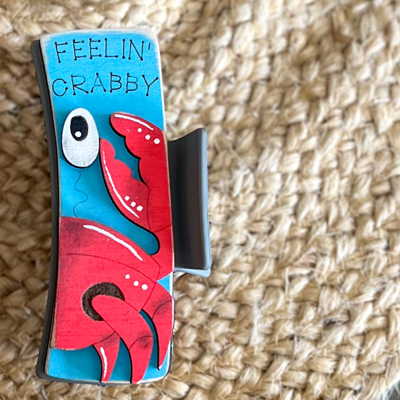 Feelin' Crabby Hand Painted Crab Hair Claw