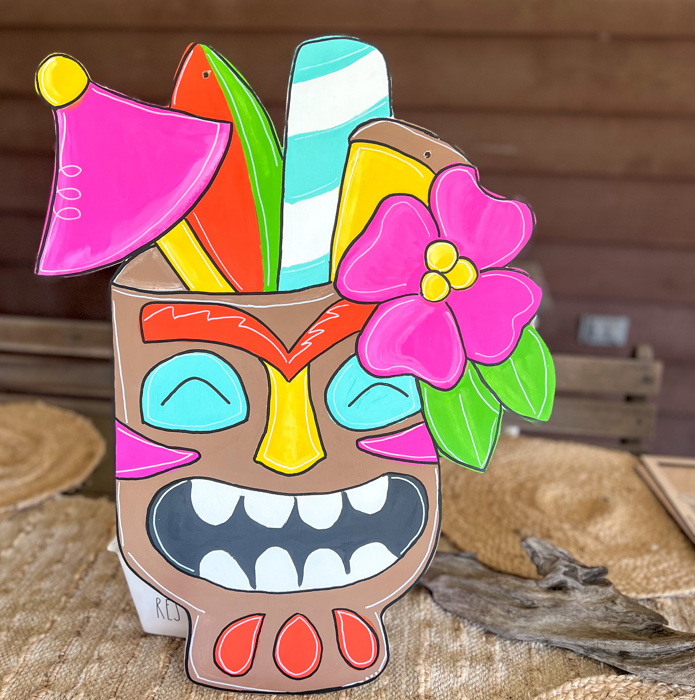 Hand-Painted Tiki Face Cup Door Hanger