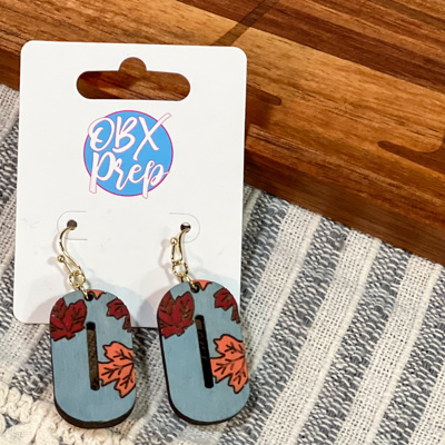 🍂 Hand-Painted Autumn Leaf Earrings – OBX Handmade