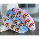  Rainbow Pencil Teachers Seed Beaded Hearts Top Knot Headband