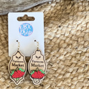  Hand-Painted Farmers Market Strawberry Sign Earrings – OBX Handmade