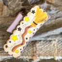  “Dust ’Em Off, Ladies” Hand-Painted Birch Hair Claw – Halloween Witch Broom Clip