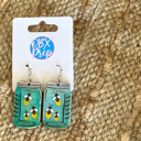  Firefly Jar Earrings – Hand-Painted Birch Wood in Stud or Dangle