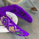  Mardi Gras Sequin Top Knot Headband – Festive and Handcrafted