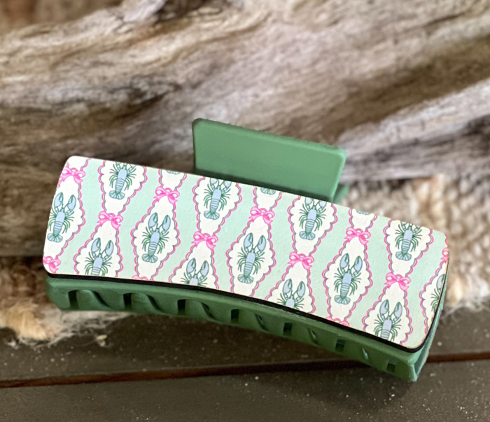 Coquette Lobster Hair Claw | Handmade in OBX | Soft Nautical Style