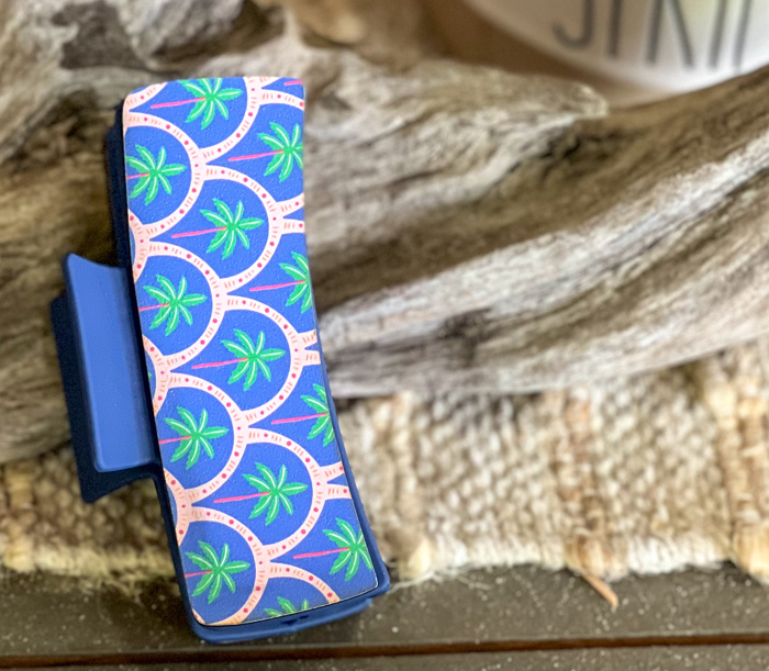 Retro Palm Tree Hair Claw | Handcrafted Beach Hair Clip | OBX Handmade