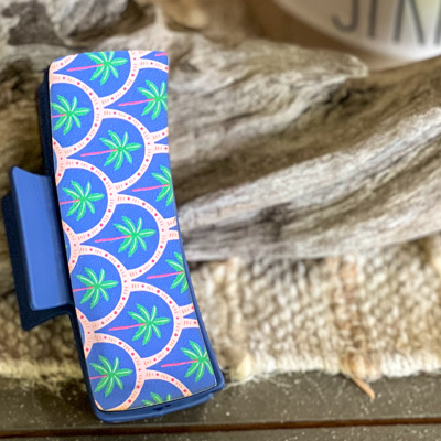Retro Palm Tree Hair Claw | Handcrafted Beach Hair Clip | OBX Handmade