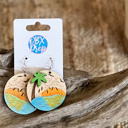  Hello Summer Hand-Painted Birch Wood Earrings