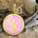 Sand Dollar  Hand-Painted Coastal Ornament Set | Grandmillennial Preppy Christmas Decor | OBX Handmade Wood Slices