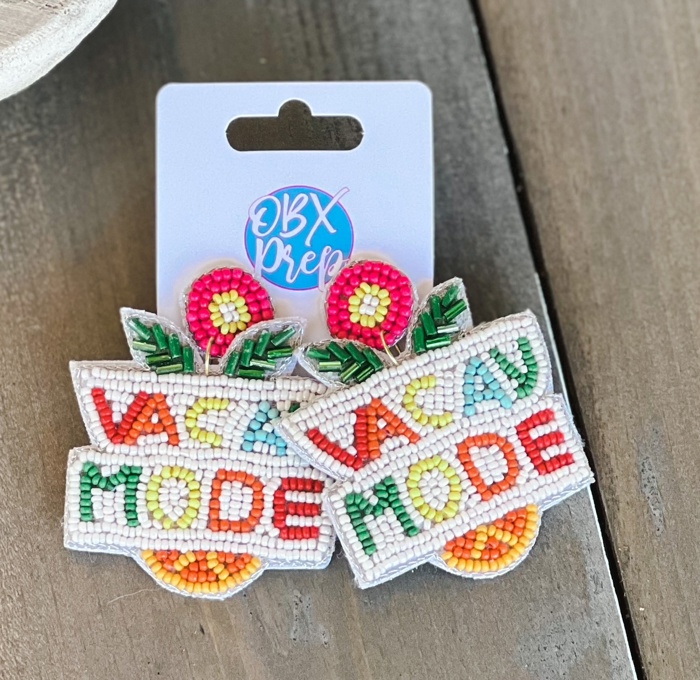 Vacay Mode Pineapple Seed Beaded Earrings