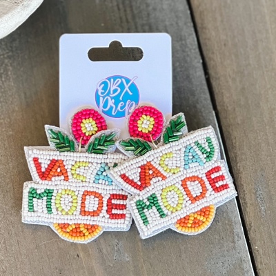 Vacay Mode Pineapple Seed Beaded Earrings