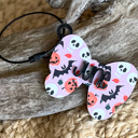  Spooky Coquette Personalized Halloween Bow Bag Tag – Custom Name, OBX Handmade