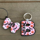  Spooky Coquette Personalized Halloween Bow Bag Tag – Custom Name, OBX Handmade