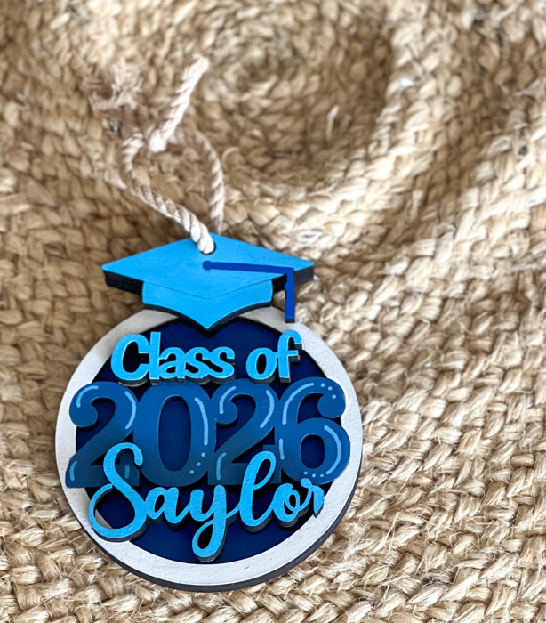 Custom Graduation Ornament – Personalized Name, Year & School Colors | Handmade OBX Keepsake Gift