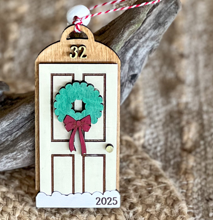 Personalized New Home Christmas Ornament – Hand-Painted Birch Wood
