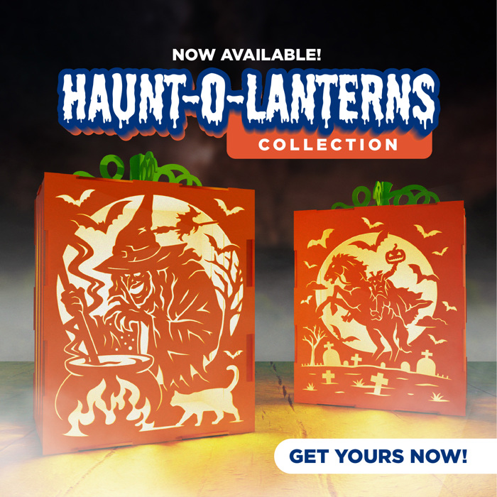 Haunt-O-Lanterns – 3D Pumpkin Light Boxes | Handmade Birch Halloween Décor | Spooky Tea Light Lantern with Faces or Haunted Scenes