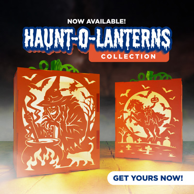 Haunt-O-Lanterns – 3D Pumpkin Light Boxes | Handmade Birch Halloween Décor | Spooky Tea Light Lantern with Faces or Haunted Scenes