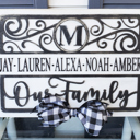  Custom Last Name Sign – Interchangeable Icons – Personalized Family Name Wall Décor – Seasonal Holiday Wood Sign