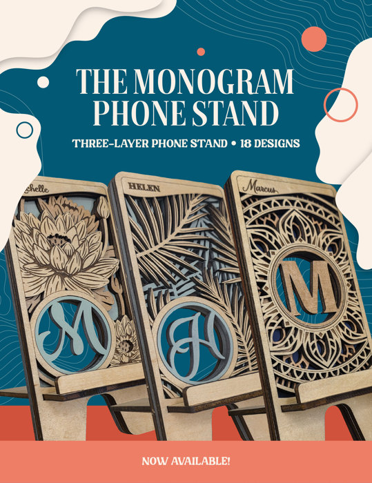 Personalized Monogram Phone Stand- Choice of Layered Backgrounds 