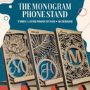  Personalized Monogram Phone Stand- Choice of Layered Backgrounds 
