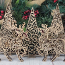  Modern Christmas Décor Collection | Baltic Birch Reindeer & Tree Set | OBX Made Minimalist Holiday Decorations