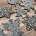  Handmade Outline Christmas Ornaments | Baltic Birch Angel, Reindeer, Santa, Snowflake, Tree & Snowman | Pattern Ply or Stained