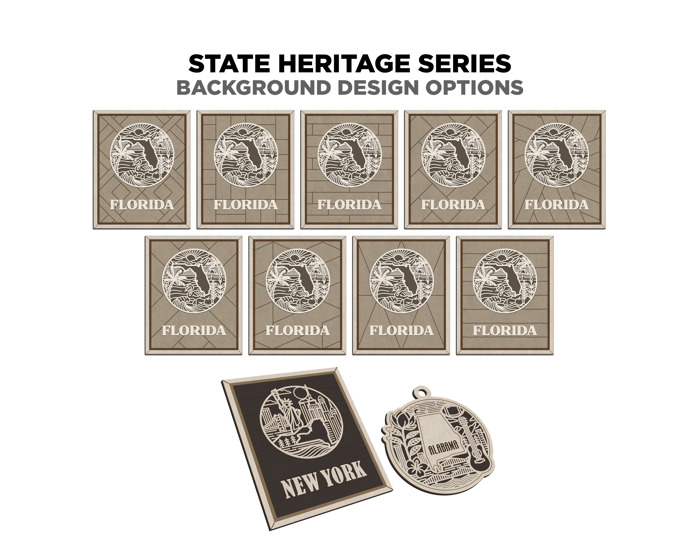 State Heritage Collection – Handcrafted Wooden State Signs & Ornaments | 52 Designs Including All 50 States, Puerto Rico & Guam