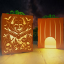 Vampire Haunt-O-Lanterns – 3D Pumpkin Light Boxes | Handmade Birch Halloween Décor | Spooky Tea Light Lantern with Faces or Haunted Scenes