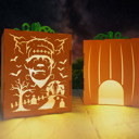 Frankenstein Haunt-O-Lanterns – 3D Pumpkin Light Boxes | Handmade Birch Halloween Décor | Spooky Tea Light Lantern with Faces or Haunted Scenes