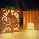 Witch Haunt-O-Lanterns – 3D Pumpkin Light Boxes | Handmade Birch Halloween Décor | Spooky Tea Light Lantern with Faces or Haunted Scenes