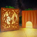 Zombie Haunt-O-Lanterns – 3D Pumpkin Light Boxes | Handmade Birch Halloween Décor | Spooky Tea Light Lantern with Faces or Haunted Scenes