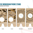 Lilies Personalized Monogram Phone Stand- Choice of Layered Backgrounds 