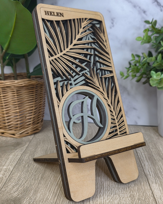 Personalized Monogram Phone Stand- Choice of Layered Backgrounds 