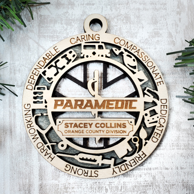 First Responder Personalized Christmas Ornaments – Handcrafted Birch or Maple