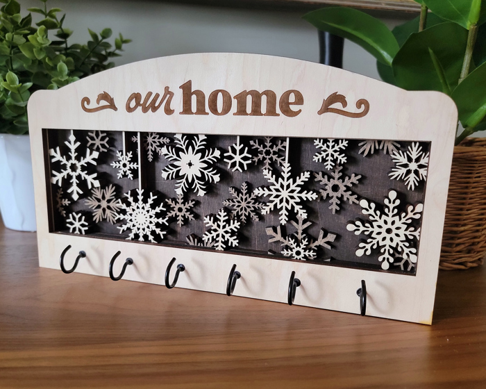 Interchangeable Key Hanger | Seasonal Holiday Wall Organizer | Handmade Birch Key Holder OBX