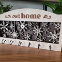 Interchangeable with snowflakes insert Interchangeable Key Hanger | Seasonal Holiday Wall Organizer | Handmade Birch Key Holder OBX