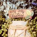  Holly Jolly Christmas Hair Claw Clip – Hand-Painted Wooden Design (4 Inches)