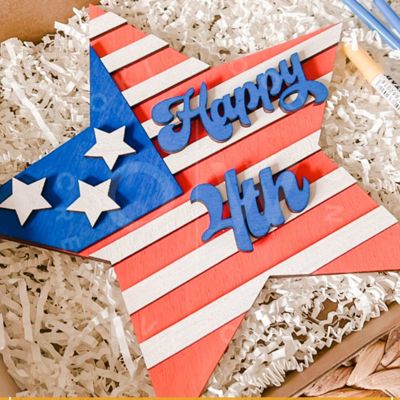 Kids July 4th DIY Wood Painting Kit – Patriotic Craft Set Made in the Outer Banks