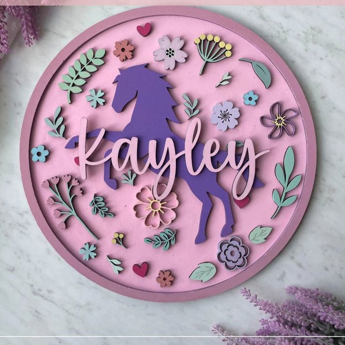 Custom DIY Kids Painting Kit – Personalized Birch Wood Decor for Girls' Rooms