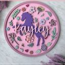 Standing Horse Focal Piece Custom DIY Kids Painting Kit – Personalized Birch Wood Decor for Girls' Rooms