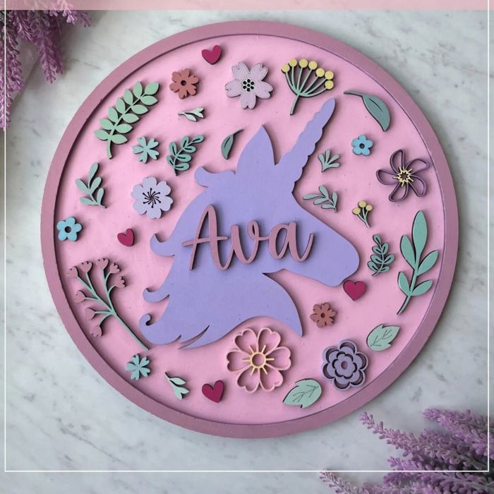 Custom DIY Kids Painting Kit – Personalized Birch Wood Decor for Girls' Rooms