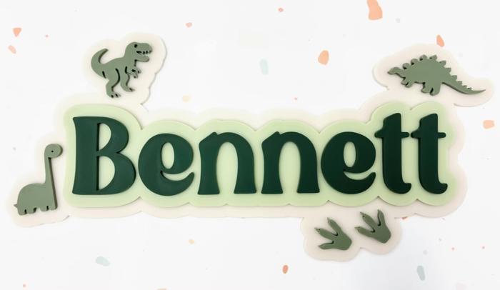 Dinosaur Layered Name Sign