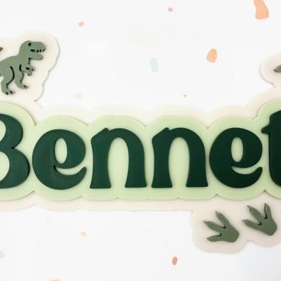 Dinosaur Layered Name Sign