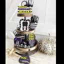  Beetlejuice Themed Tiered Tray Décor Set – Hand Painted Wood