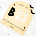  Baby’s First Halloween Footprint Sign – Handmade Birch Keepsake
