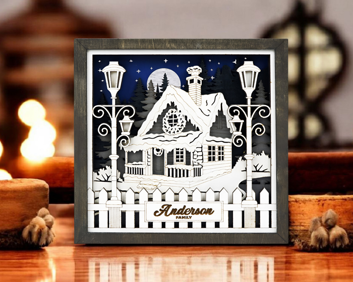 3D Christmas Scene Decor | Layered Wood Holiday Wall Art | Winter Nature & Festive Designs | Handmade Seasonal Home Décor | OBX Made
