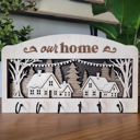 interchangeable with winter scene Interchangeable Key Hanger | Seasonal Holiday Wall Organizer | Handmade Birch Key Holder OBX