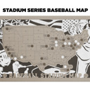 General  Stadium Series Baseball Stadium Travel Checklist Map – 18" x 10" Engraved Wooden US Map with Customizable Nameplate